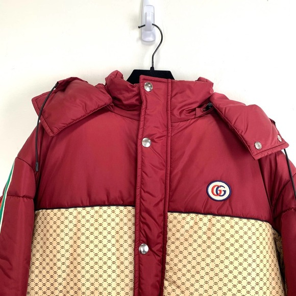 NWT Gucci GG parachute padded colour-block jacket Size 42 - Picture 6 of 16